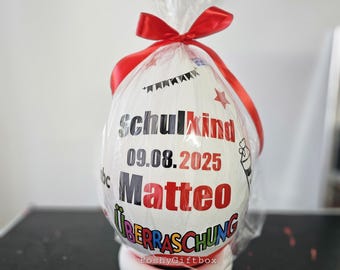 Personalisiertes XXL Überraschungsei zur Einschulung /Schulkind Überraschungsei/Abschiedsgeschenk Schule/1.Klasse Geschenk/9 Designs