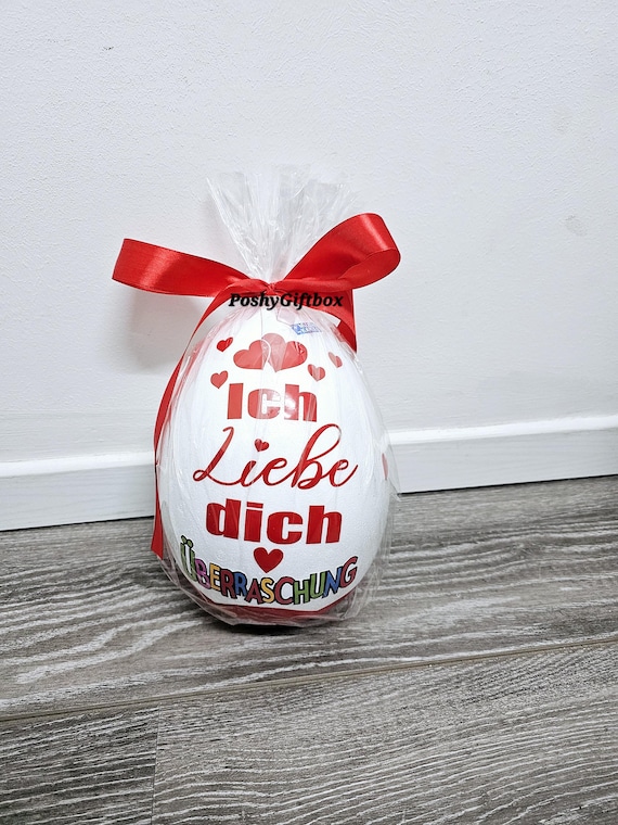 Personalisiertes XXL Überraschungsei "Ich Liebe Dich" /Schokoladen Geschenk Mama,Oma/Ü Ei /Geburtstagsgeschenk/Geschenk  Muttertag/9 Designs