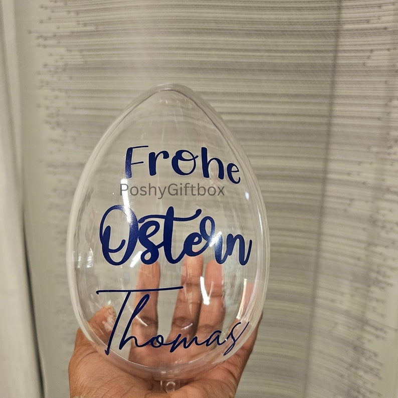 Acryl-Ei 14cm oder 16cm transparent ,teilbar/Ostereier Mit Schokoladen/Nutella Geschenk/Personalisierte Ostereier/Osterkorb/Geschenk Ostern image 6