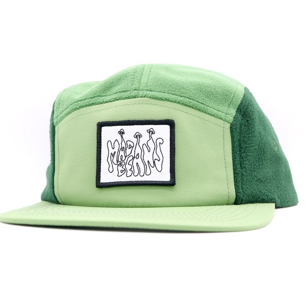 Green Fleece 5 Panel Adjustable Cap by MadBeans Beanies