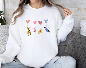 Winnie the Pooh and friends Disney shirt, Pooh Bear Piglet Eeyore Sweatshirt, Disney Baby Tee, Pooh Balloons Disney Shirt, Disney Trip Shirt