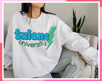 CUSTOM College Sweatshirt Crop Top Hoodie Crewneck Game Day Apparel Trendy Lightning Bolt Tailgate Football ANY SCHOOL