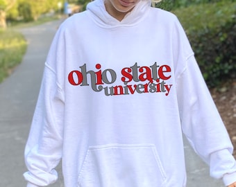 CUSTOM College Sweatshirt Crop Top Hoodie Game Day Tailgate Outfit Ohio Alabama Missouri Clemson Delaware Indiana Any School Sweatshirt