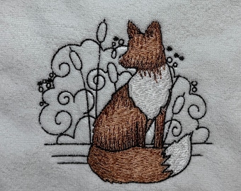 Foxy Embroidered Baby Bib