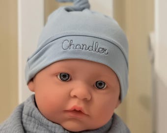 Newborn Beanie; Newborn Hat; Baby Beanie; Baby Hat; Baby Top-Knot Beanie