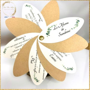 Menu et Marque place 2 en 1 Forme Fleur