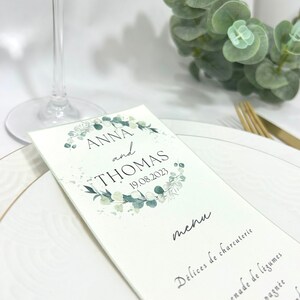 Cartes de menu de mariage PERSONNALISÉE
