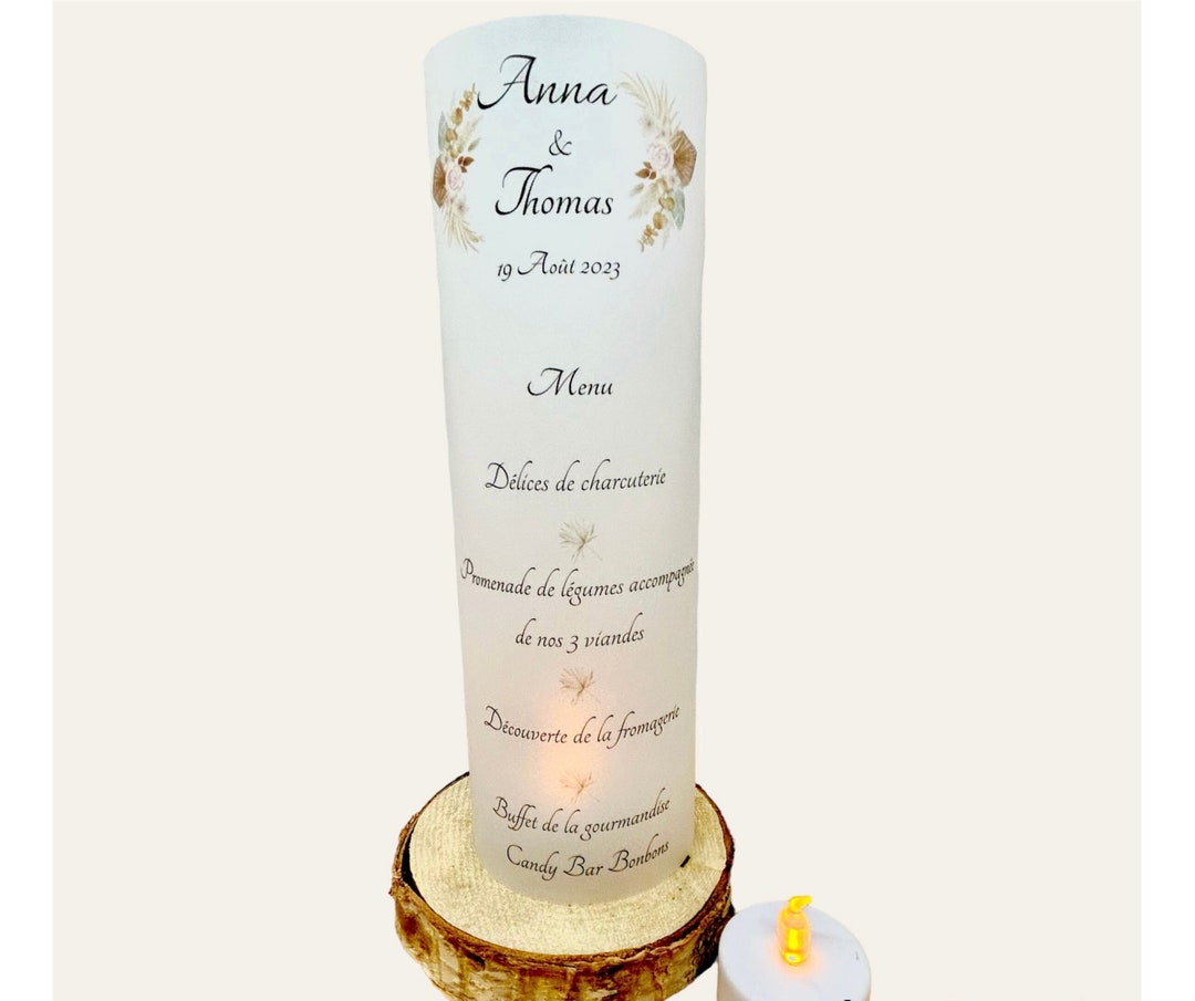 Personalized Tealight Menu for Table Decoration Etsy