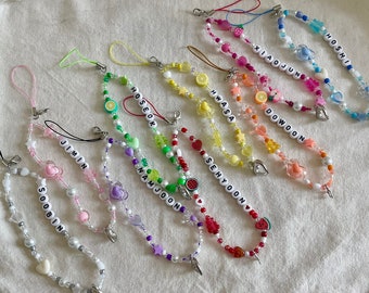 Beads phone charm, cute phone accessorie, custom  phone charm