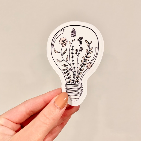 Light Bulb Sticker - Sticker for Reusable Bottles - Sticker for Laptop - Sticker for iPad - Sticker for Computer - Aesthetic Sticker