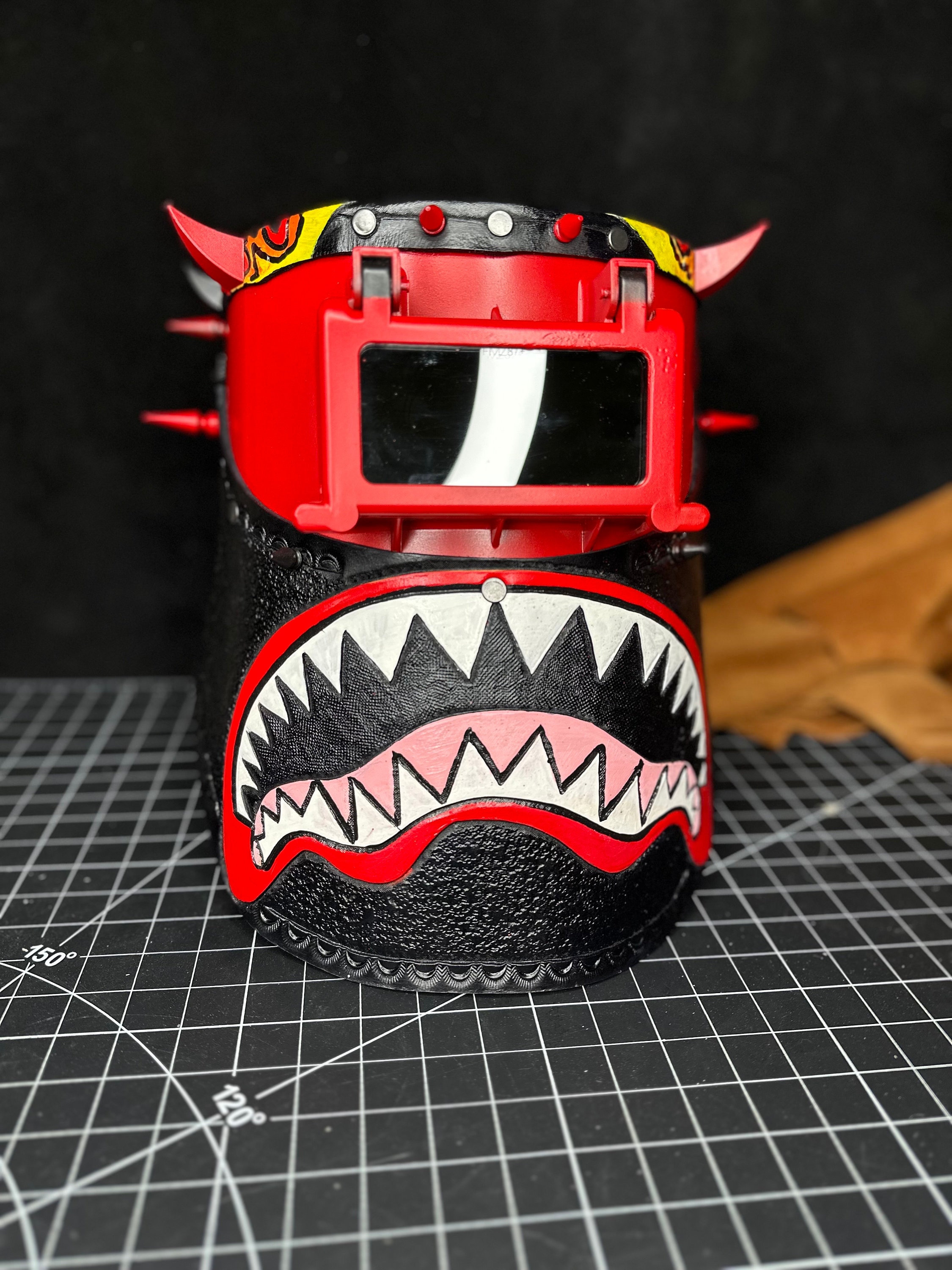 Welding mask,welding hat, #customleathermask,weldinghood ,sugarscoop,sugarscoopweldingmask,welding,faceshield, leather welding mask