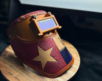 Fibermetal welding hood , #customleathermask ,weldinghood  ,sugarscoop ,sugarscoopweldingmask ,welding ,faceshield, leather welding mask