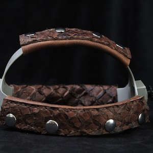 PIRARUCU Welding mask #weldingmask #leatherweldingmask #customleathermask welding hood sugarscoop leather welding mask image 11