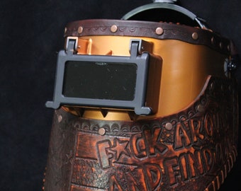 Cappuccio per saldatura in fibra di metallo, cucchiaio per zucchero, cappuccio per saldatura in pelle, attrezzatura per saldatura, casco protettivo, arte della saldatura, regali per uomo, regalo di San Valentino,