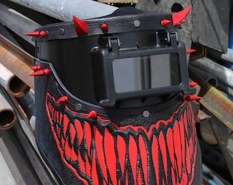Welding mask,welding hat, #customleathermask ,weldinghood  ,sugarscoop ,sugarscoopweldingmask ,welding ,faceshield, leather welding mask