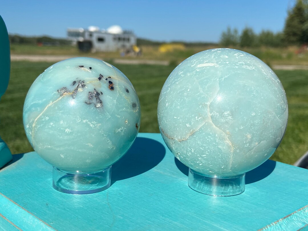 Sky Blue Quartz Spheres Etsy
