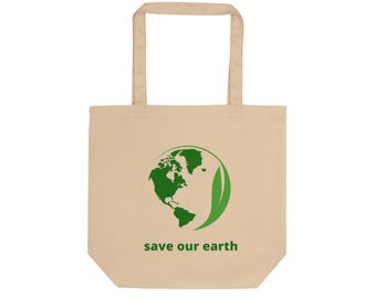Organic Cotton Twill Tote Bag | Save Our Earth Design