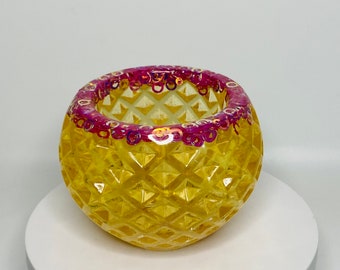 Spherical Tealight Holder (Gold & Pink Diamond)