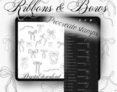 Ribbons & Bows procreate tattoo drawing stamps