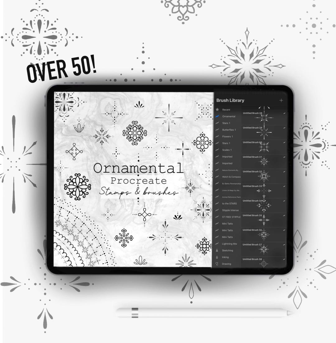 Ornamental Tattoo , Mandala Procreate Brushes and Stamps - Etsy