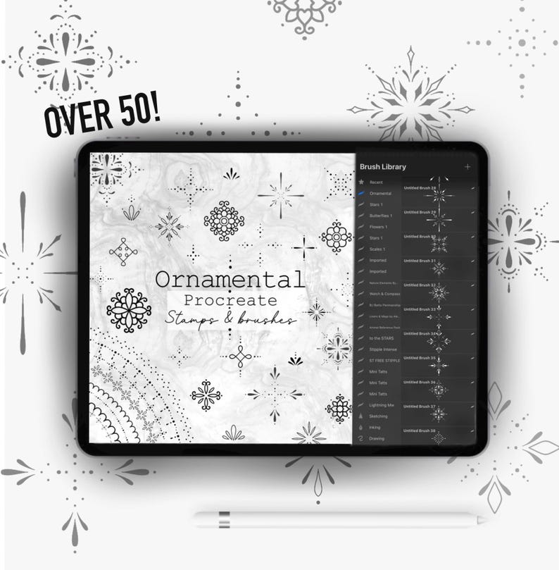 Ornamental Tattoo , Mandala Procreate Brushes and Stamps - Etsy