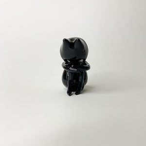 DEPRESSED shadow - desk buddy figurine - sadness desk buddy - sad shadow figurine - polymer clay handmade art - black and white art