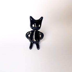 ANGRY shadow - desk buddy figurine - black and white small sculpture - handmade emotional figurines - fantasy desk decor