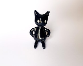 ANGRY shadow - desk buddy figurine - black and white small sculpture - handmade emotional figurines - fantasy desk decor