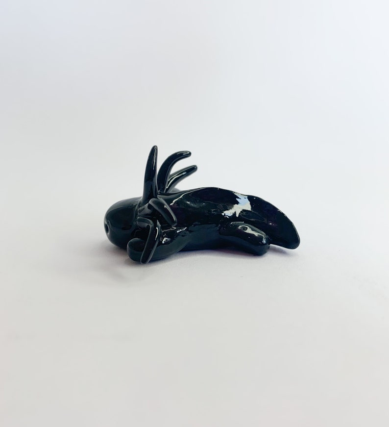 Dark axolotl sculpture dark Emo axolotl goth axolotl creature black axolotl figurine axolotl doll figure salamander figurine image 3