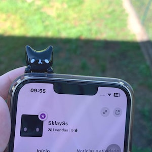PHONE CAT BUDDY - handgemaakte kattentelefoonkunst - hippers bellen katten - beeldje kattenliefhebber - schattige telefoondecorkunst - kleitelefoon hipper kattenliefhebbers