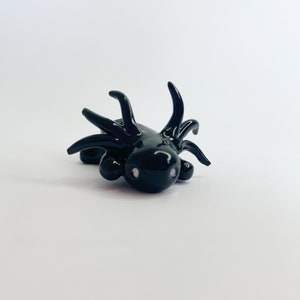 Dark axolotl sculpture dark Emo axolotl goth axolotl creature black axolotl figurine axolotl doll figure salamander figurine image 1