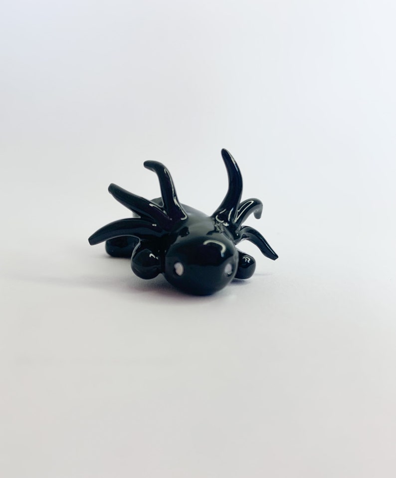 Dark axolotl sculpture dark Emo axolotl goth axolotl creature black axolotl figurine axolotl doll figure salamander figurine image 1