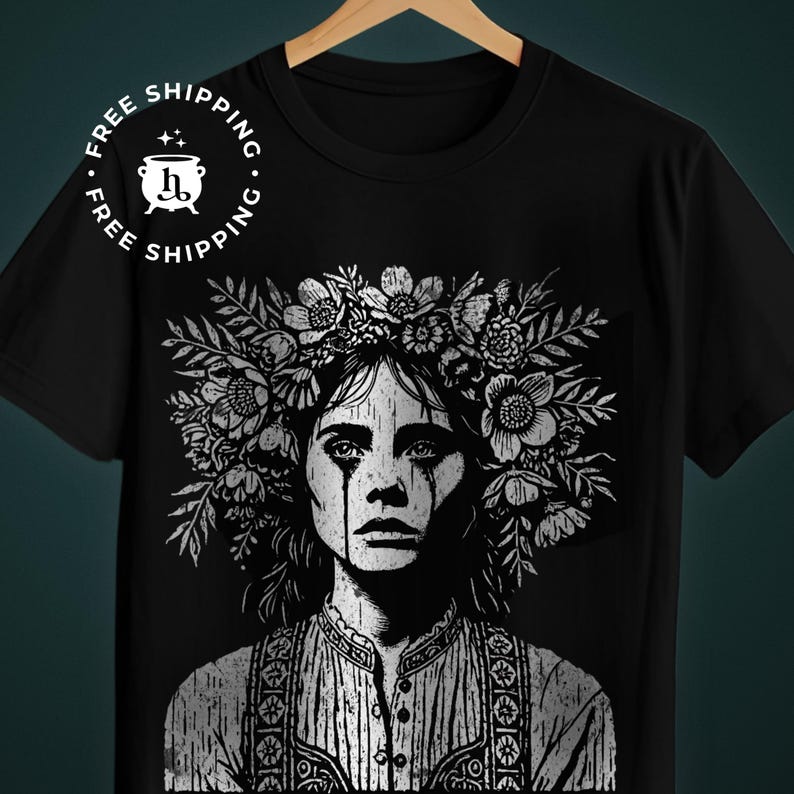 Midsommar Folk Horror Linocut Shirt image 1