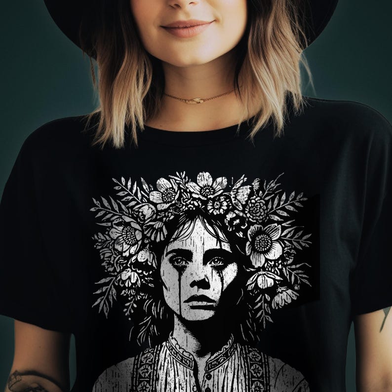 Midsommar Folk Horror Linocut Shirt image 2