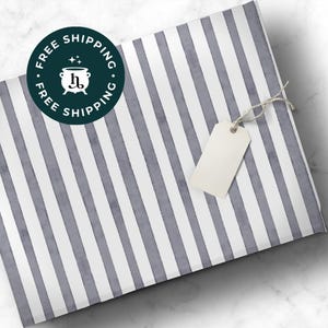 Gray Stripe Wrapping Paper – Accent Paper for your Halloween Baskets, a Gift Box, or Boo Basket Stuffer