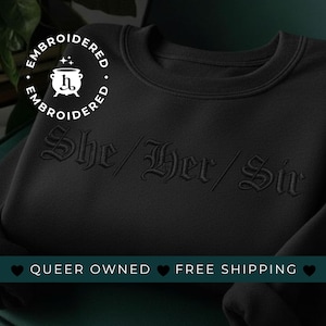 She / Her / Sir Subtle Agender Nonbinary Pride Sweater