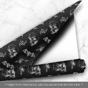 Skull & Bats Goth Wrapping Paper - the Perfect Gift Wrap for a Halloween Gift Box, Boo Basket Stuffers, or Boo Basket Fillers