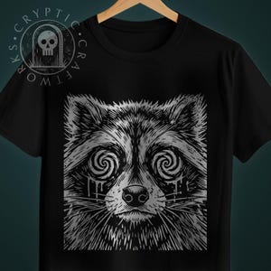 Trippy Racoon Linocut Shirt