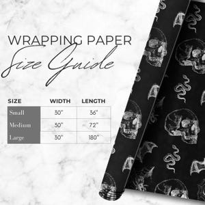 Skull & Bats Goth Wrapping Paper - the Perfect Gift Wrap for a Halloween Gift Box, Boo Basket Stuffers, or Boo Basket Fillers