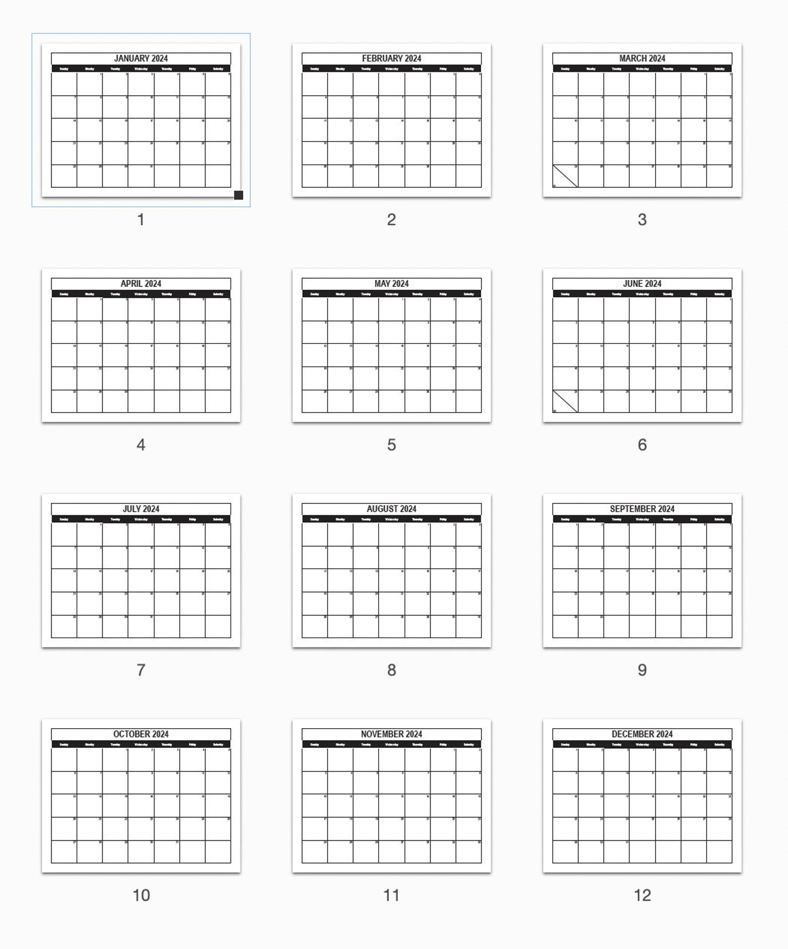 2024 printable calendar 8 5x11 digital download printable etsy