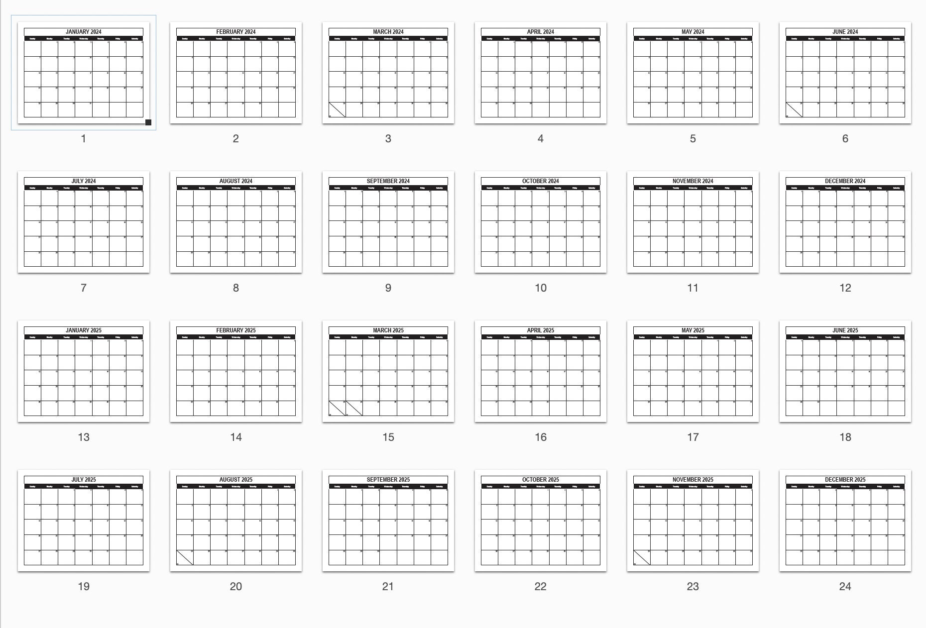 2024-2025 Printable Calendar 8.5x11 Digital Download Printable - Etsy
