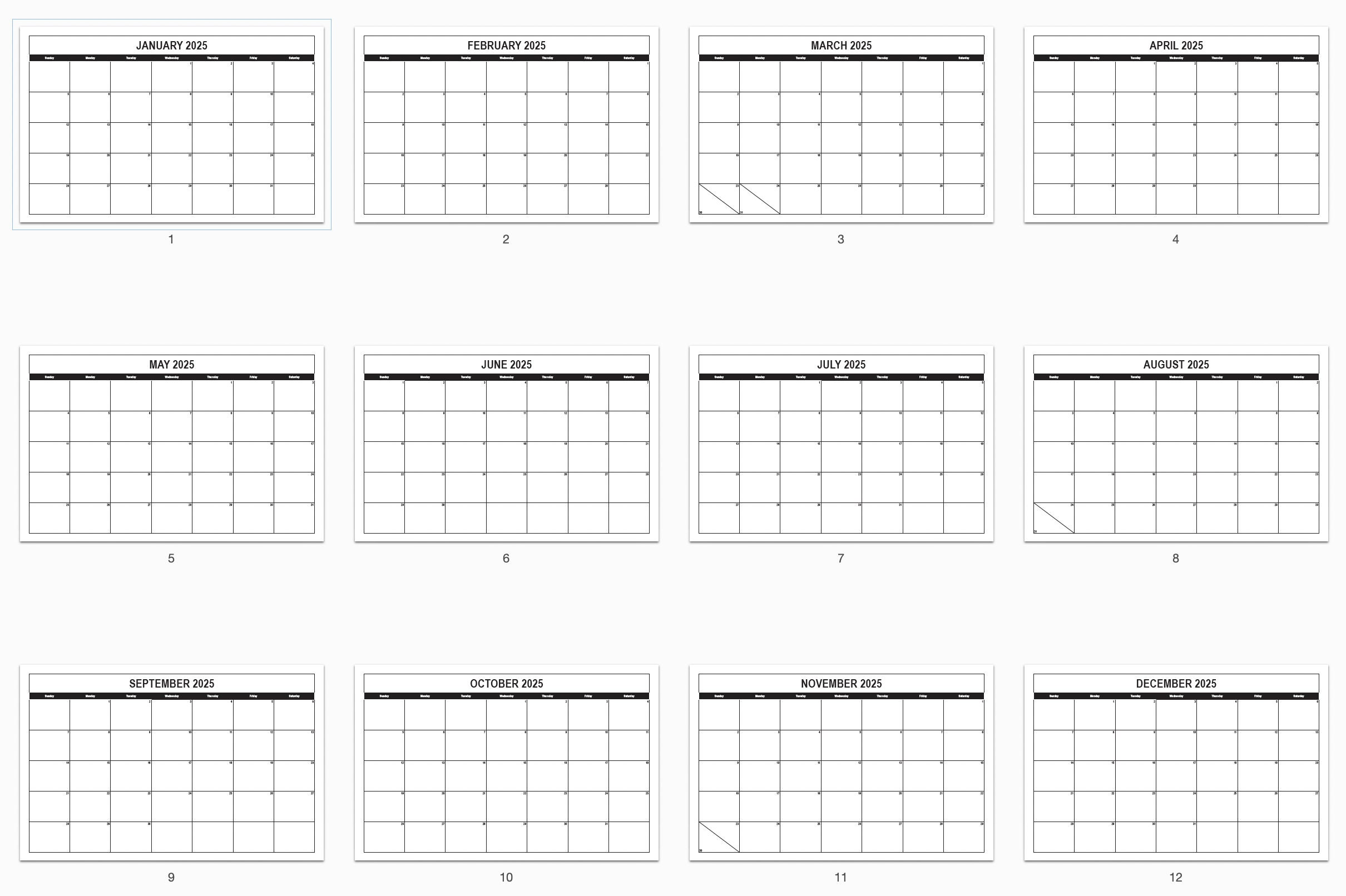 2025 Printable Calendar [11x17] Digital Download - Printable - Etsy