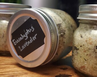 Sal de banho eucalipto lavanda | Sal de banho para pele sensível | Sal de banho com fragrância natural | Sal de banho anti-alérgico | Sal de banho seguro para eczema