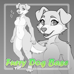 Furry Dog Female Base | Full body Lineart