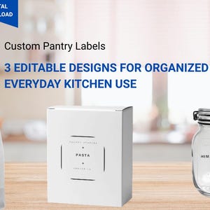 Printable Kitchen Pantry Labels, Canva Pantry Label, DIY Printable Labels, Editable Kitchen Labels, Kitchen Organisation, Instant Download