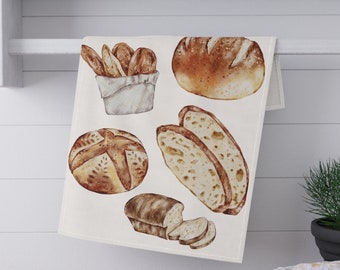 Bread Lover Cotton Twill Tea Towel, Cottagecore Baking Gift
