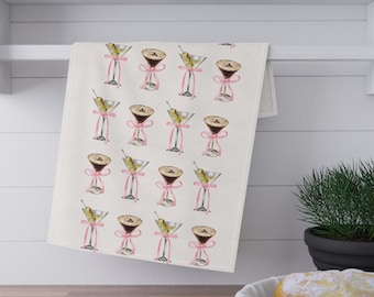 Martini Art dishtowel gift, Martini Glasses Kitchen Towel , Coquette kitchen martini art, housewarming gift for her, espresso martini gifts