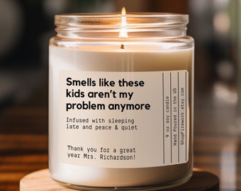 Personalized Teacher Gift Candle, Funny Thank You Gift, End of Year