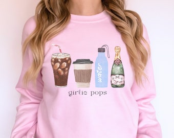 Funny Brunch Sweatshirt, Girlie Drinks Crewneck, Hangover Weekend Shirt
