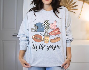 Retro Football Graphics Sweatshirt, Game Day Crewneck